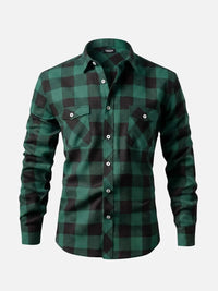 Emil | Herren Flanell Buffalo Karo Hemd – Grün