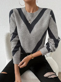 Dreialora | Langärmliger Pullover, ideal für die Herbst- und Wintergarderobe – Grau
