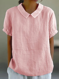 JASMINA - LOCKERE LEINENBLUSE – Rosa