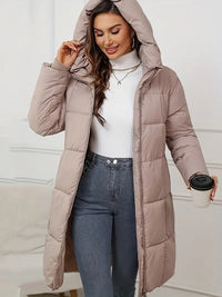 Keyven | Winter Luxe Lange Oberbekleidung mit Kapuze – Khaki