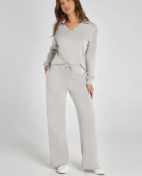Grace - 2-teiliges Casual Set – Hellgrau
