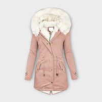 Ivanelle – Winterjacke mit Fellkapuze – Rosa