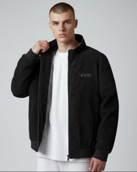 Blouson für Herren mit Stehkragen und warmem Innenfutter – Schwarz