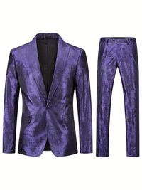 Herren Zweiteilig Hochzeitsgast Anzug Set | Anzug Und Hose – Lila