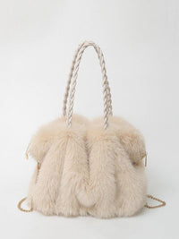 Jana | Elegante Plüsch-Velours Tasche Damen stilvoll – Weiß