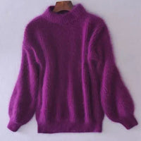 Emilie - Locker gestrickter Wollpullover – Lila