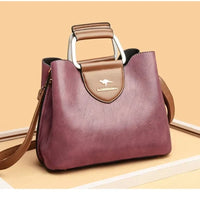Liza | Damen Elegante Schulter Ledertasche mit Schnalle – Lila