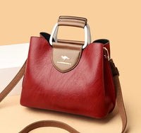 Liza | Damen Elegante Schulter Ledertasche mit Schnalle – Rot