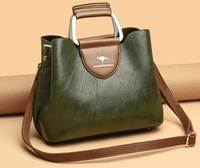 Liza | Damen Elegante Schulter Ledertasche mit Schnalle – Grün