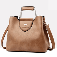 Liza | Damen Elegante Schulter Ledertasche mit Schnalle – Khaki