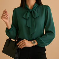Blainne - Elegant gestaltete Damenbluse mit Schleifendetail – Grün