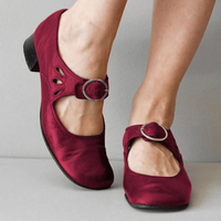 Elegante Damen-Sandalen mit niedrigem Absatz | Bequeme – Rot