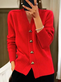 Elegante Strickjacke für Damen | Strick – Rot