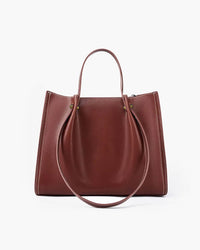 Marie | Elegante Vegane Leder Tote Bag Minimalistische Schultertasche – Braun