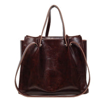 Marie | Elegante Vegane Leder Tote Bag Minimalistische Schultertasche – Kastanienbraun