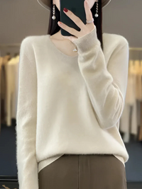 Eleganter Luxus-Pullover für Damen | Warmer – Beige