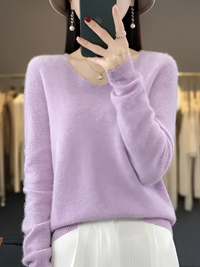 Eleganter Luxus-Pullover für Damen | Warmer – Lila
