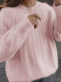 Eleganter weicher Damenpullover | Strick – Hellrosa