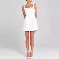 Elegantes geblümtes Damenkleid | Mini – Weiß