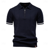 Elegantes Herren-Poloshirt mit Reißverschluss | Kurzarm – Marine