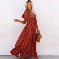 Elegantes langes Bohème-Sommerkleid für Damen | Maxi – Rot