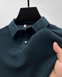 Elegantes strukturiertes Poloshirt für Herren | Kurzarm – Marine