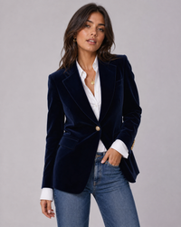 Elena | Blazer mit Knöpfen und Taschen – Dunkelblau