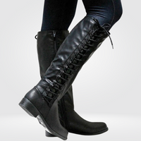 Odette | Damen Elegant Kniehohe Stiefel Mit Blockabsatz – Schwarz