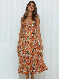Chiara | Farbiges Midi-Kleid Chiara – Orange