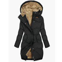 Ella | Warme Winterjacke mit Kapuze – Schwarz