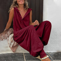 Jhasmine - Eleganter Overall für Damen – Weinrot