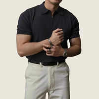 Elmar | Herren Poloshirt Mit Reißverschluss Sommer – Schwarz