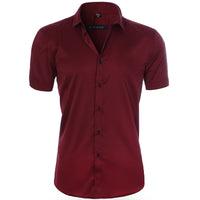 Emil | Herren Kurzarm Poloshirt knitterarm – Dunkelrot