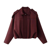 Emilia | Lässige Freizeit Bomberjacke – Burgunderrot