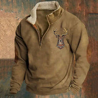 Galen - Stylischer Viertel-Reißverschluss Pullover – Braun