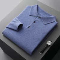 Ethan | Herren Strick Polopullover – Blau