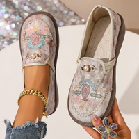 Juniper - Bestickte Slipper – Beige