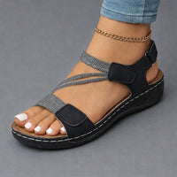 Sarah | Leichte orthopädische Sandale für Damen – Schwarz