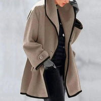 Kovirra | Farbblock-Wollmantel – Camel