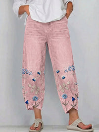 Giada - Bedruckte Relaxed-Fit-Jeans – Rosa