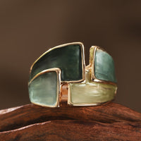 Vintage handgemalter Ring – Grün
