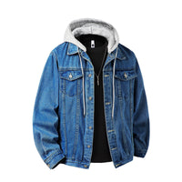 Fabian | Herren Jeansjacke mit Kapuze – Dunkelblau