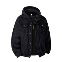 Fabian | Herren Jeansjacke mit Kapuze – Schwarz