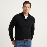 Fabian | Herren Quarter-Zip Pullover mit Stehkragen – Schwarz