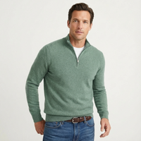 Fabian | Herren Quarter-Zip Pullover mit Stehkragen – Grün