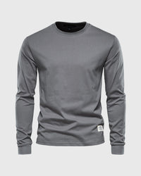 Eric | Herren Casual Slim Fit Langarm T-Shirt – Dunkelgrau