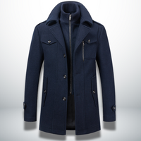 Felix | Herren Smart-Casual Knopf Mantel – Dunkelblau