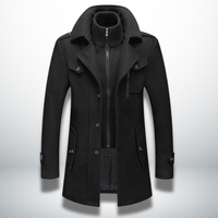 Felix | Herren Smart-Casual Knopf Mantel – Schwarz