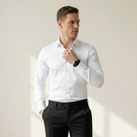 Peter | Herren Bügelfreies Business Hemd mit Klassischem Kragen – Weiß