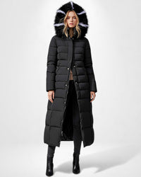 Damen Puffermantel mit Kapuze für Winter – Schwarz